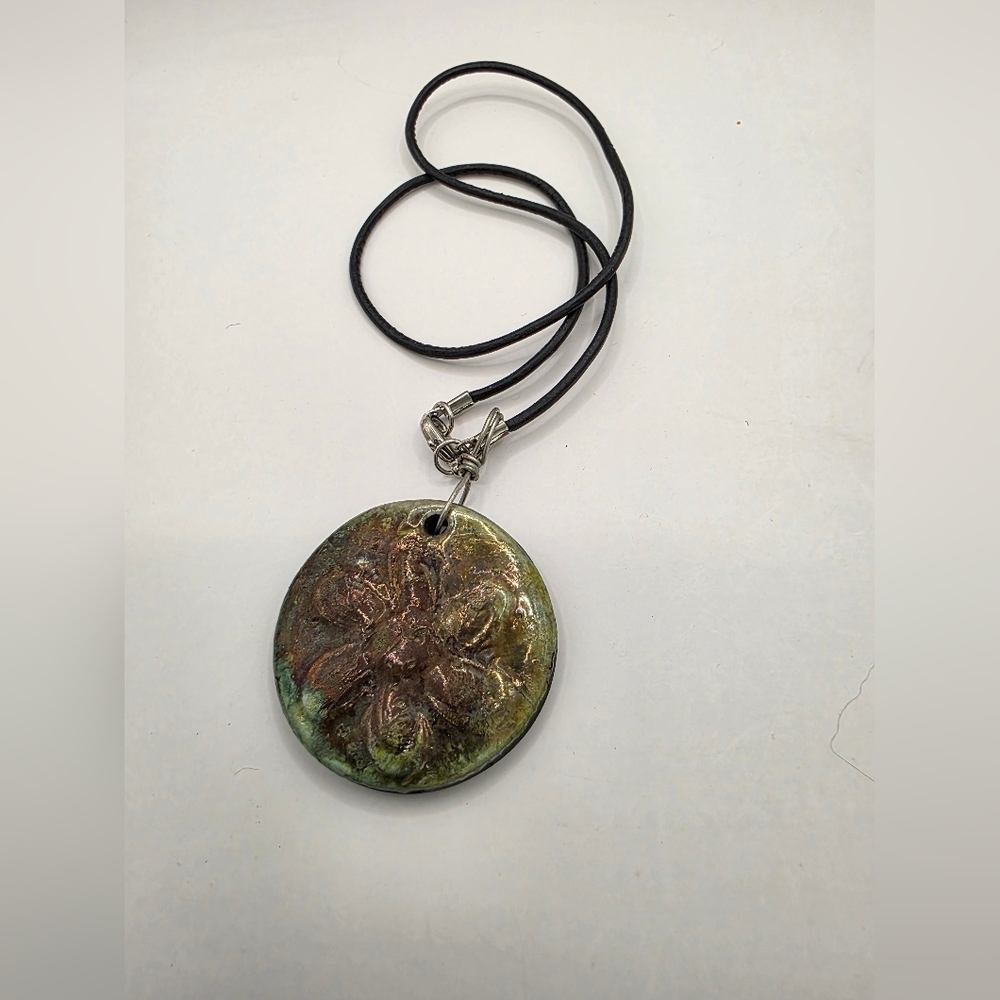 Vintage Flower Glass Handmade Pendent Necklace